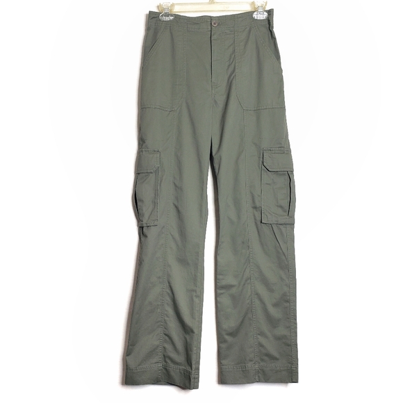 Abercrombie & Fitch Green Relaxed Fit Cargo Pants Women's Size 26/2 - Picture 2 of 11